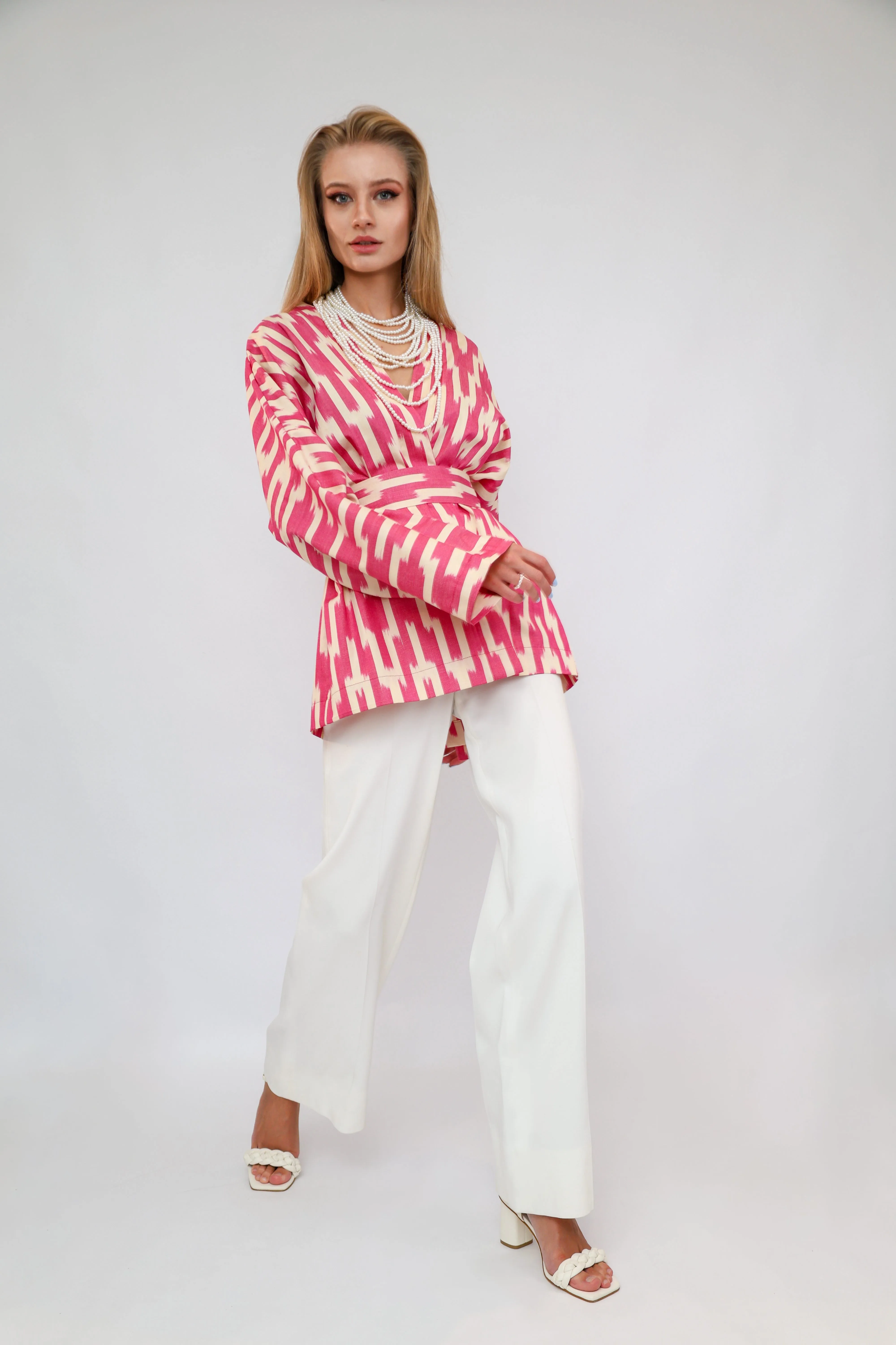 100% Cotton Purple Mini Kimono With No Feathers
