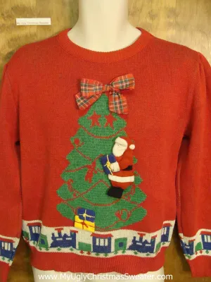 80s Toy Train Horrible Christmas Sweater Pullover
