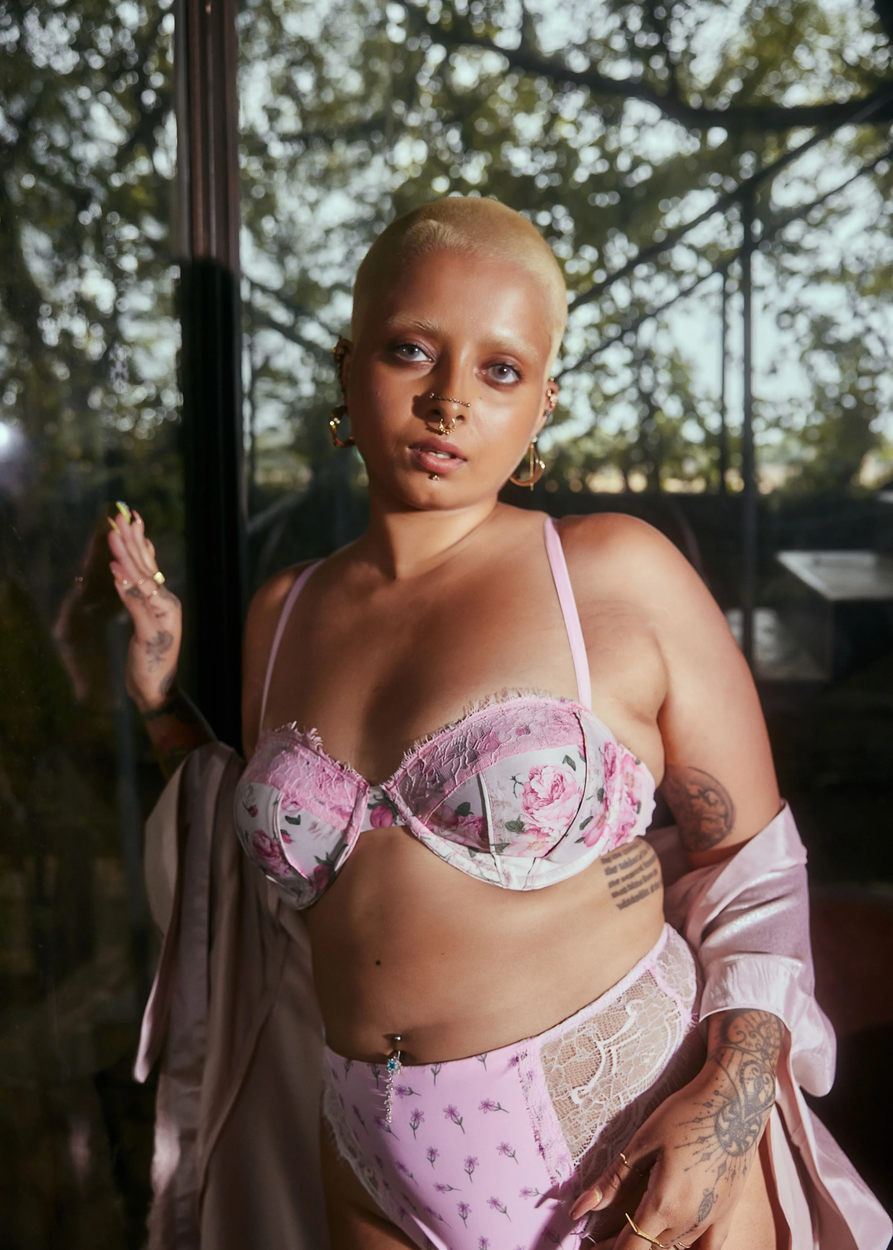 Adeline Blush Pink Satin Robe