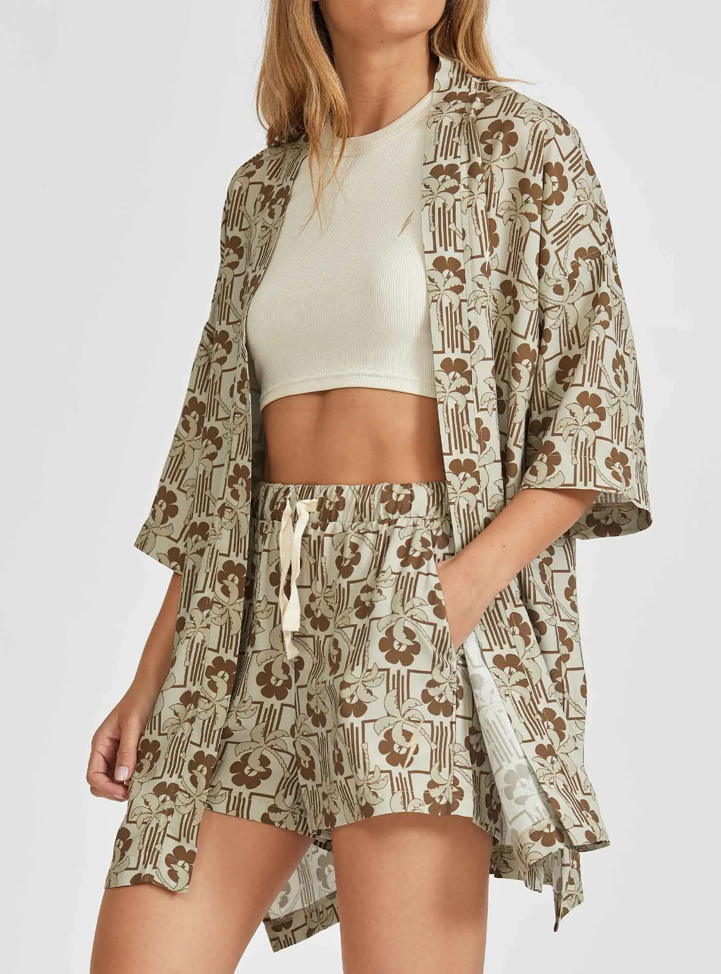 ALLOVER PRINTED KIMONO IN VISCOSE