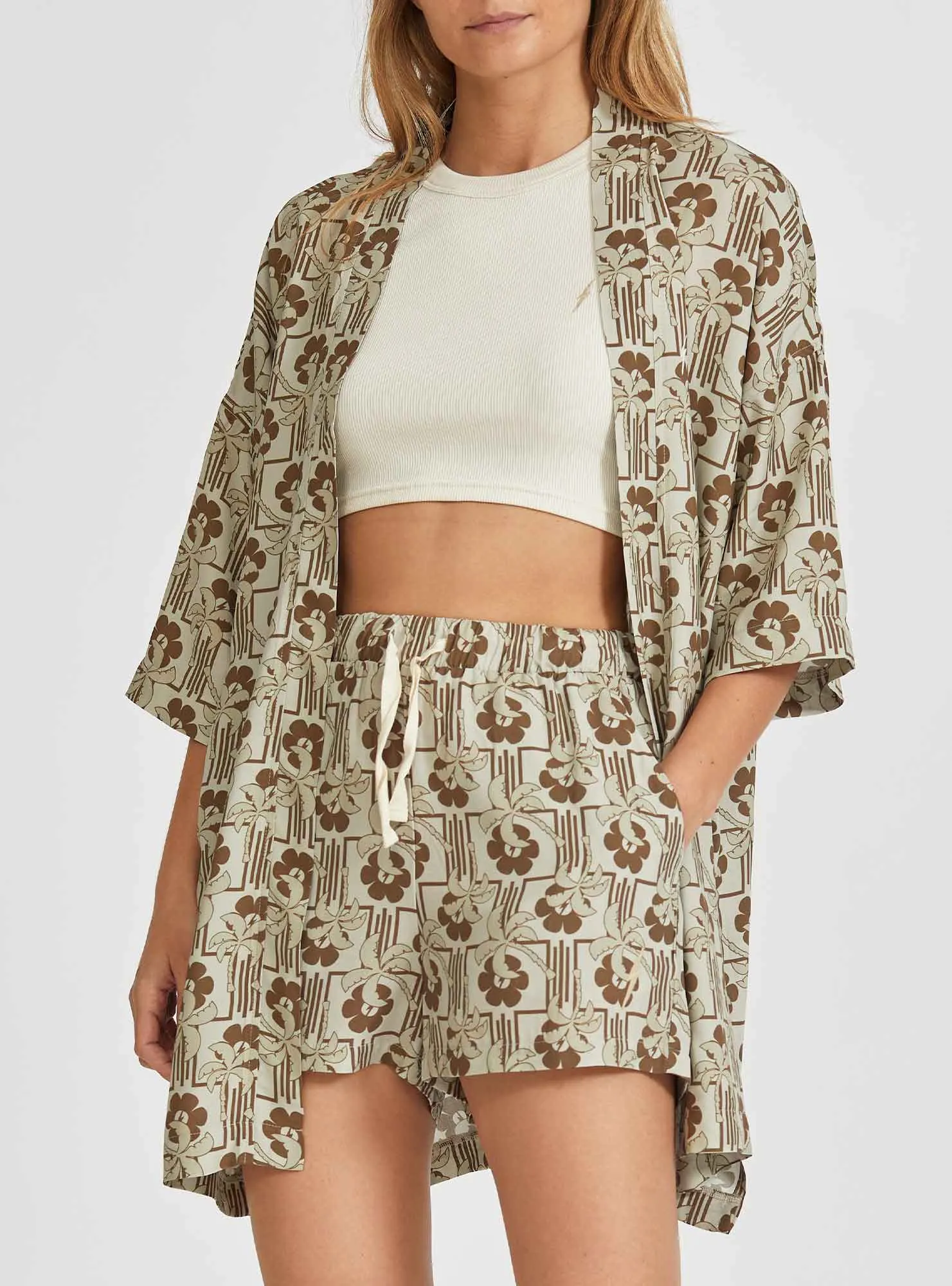 ALLOVER PRINTED KIMONO IN VISCOSE