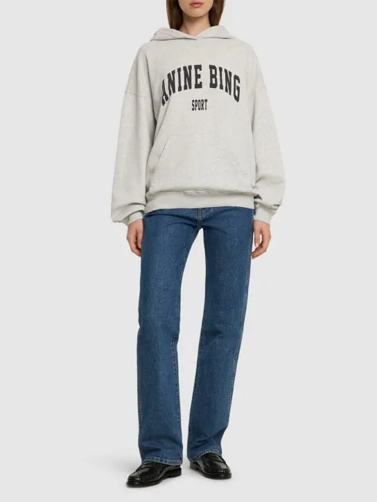 ANINE BING   Harvey logo jersey sweatshirt 
