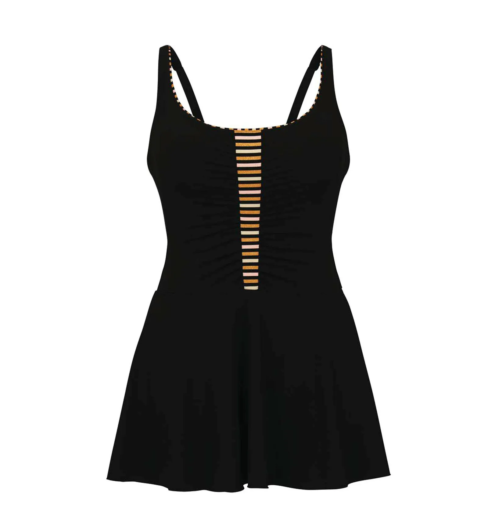 Anita Splash of Stripes Arabella Skirted One Piece Swimsuit (7322) - Black