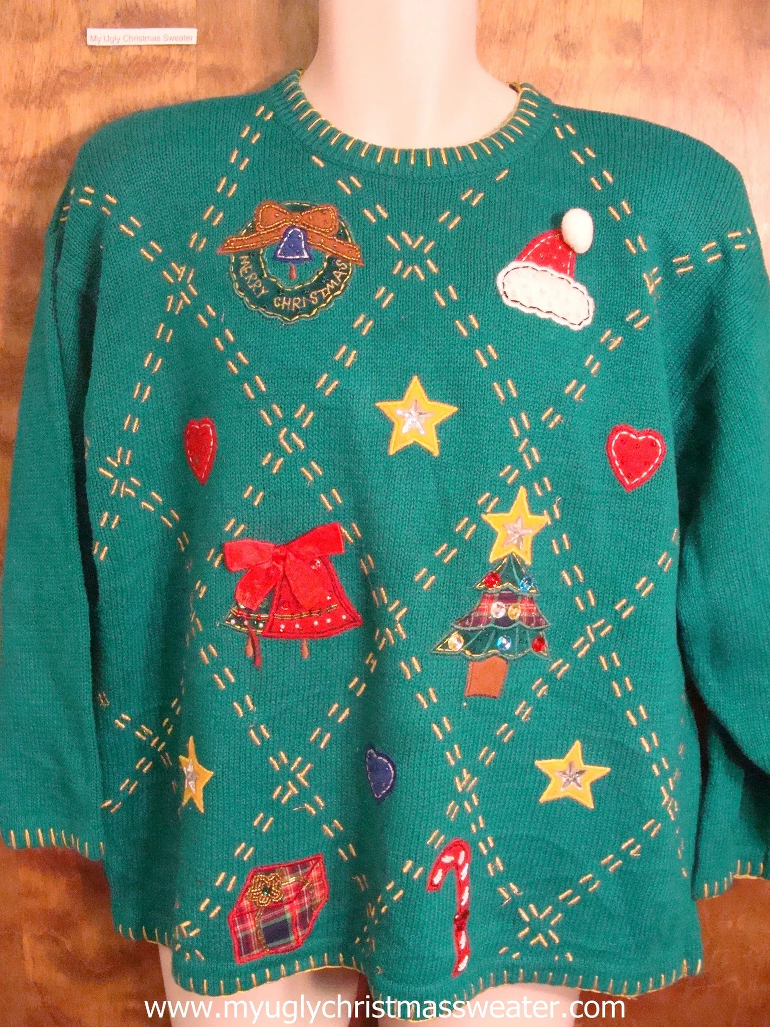 Argyle Patterned Ugly Christmas Sweater