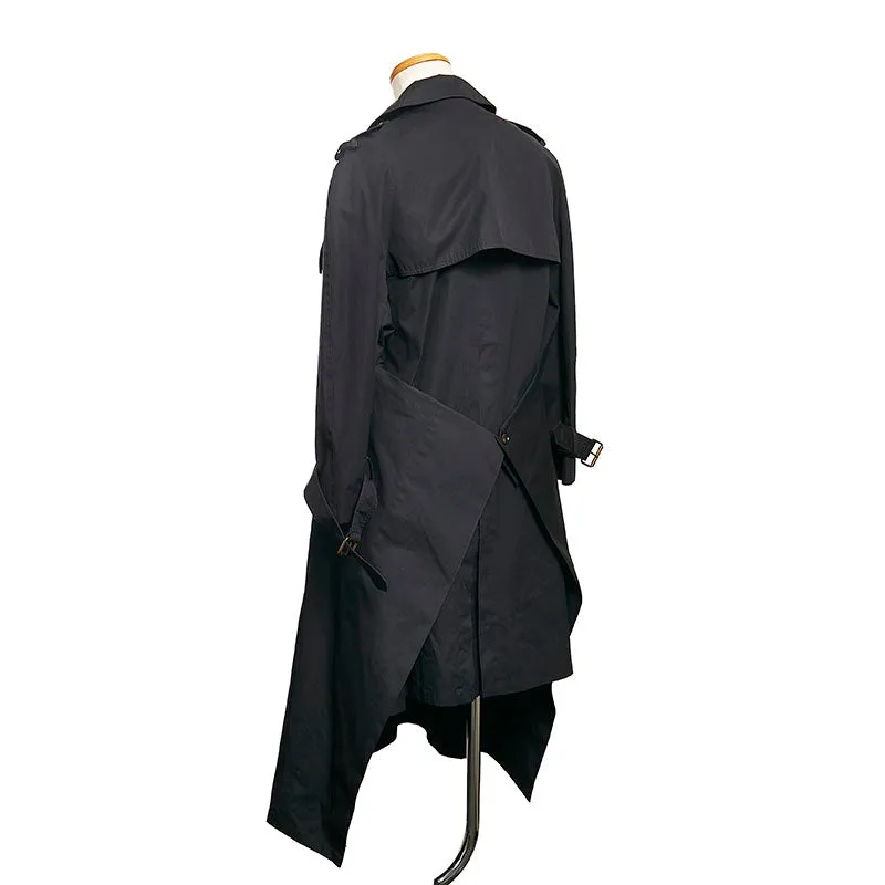 Balenciaga Cotton Trench Coat Navy