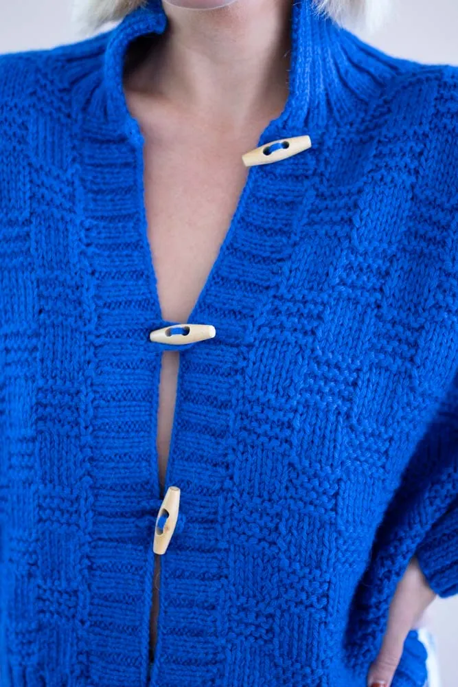 Basket Weave Cardigan- Azul