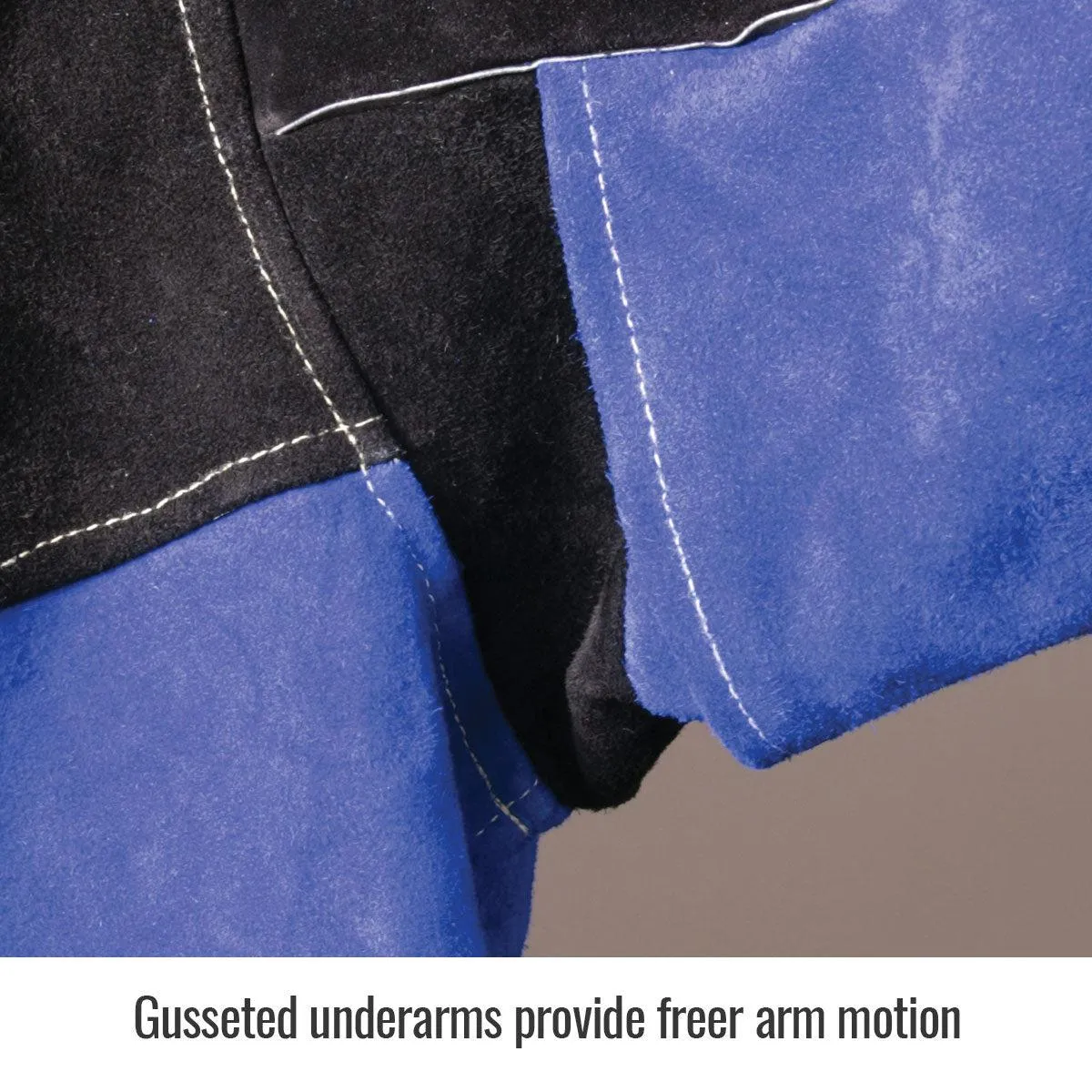 Black Stallion Color Block Leather Welding Jacket - JL1030-BB