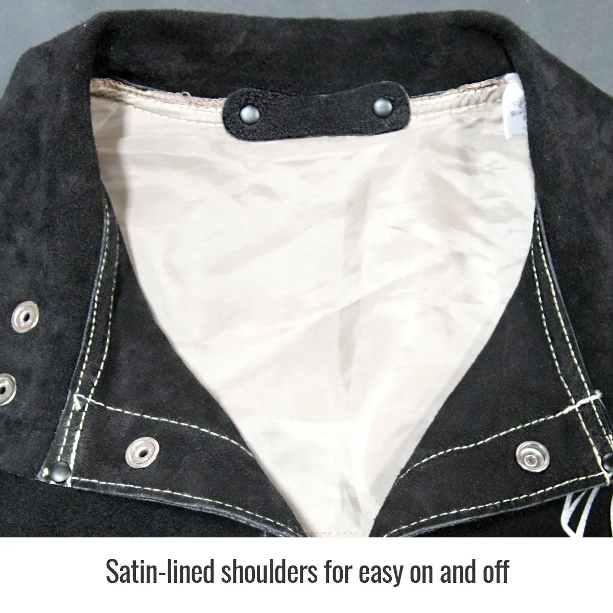 Black Stallion Color Block Leather Welding Jacket - JL1030-BB