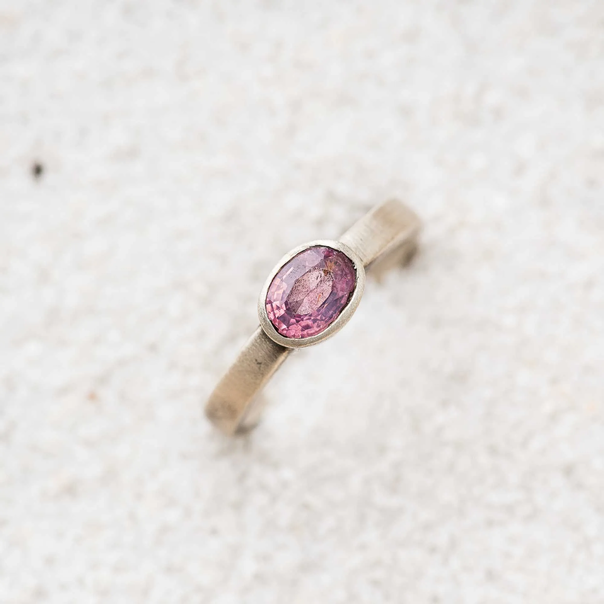 Blush Pink Spinel East-West Ring