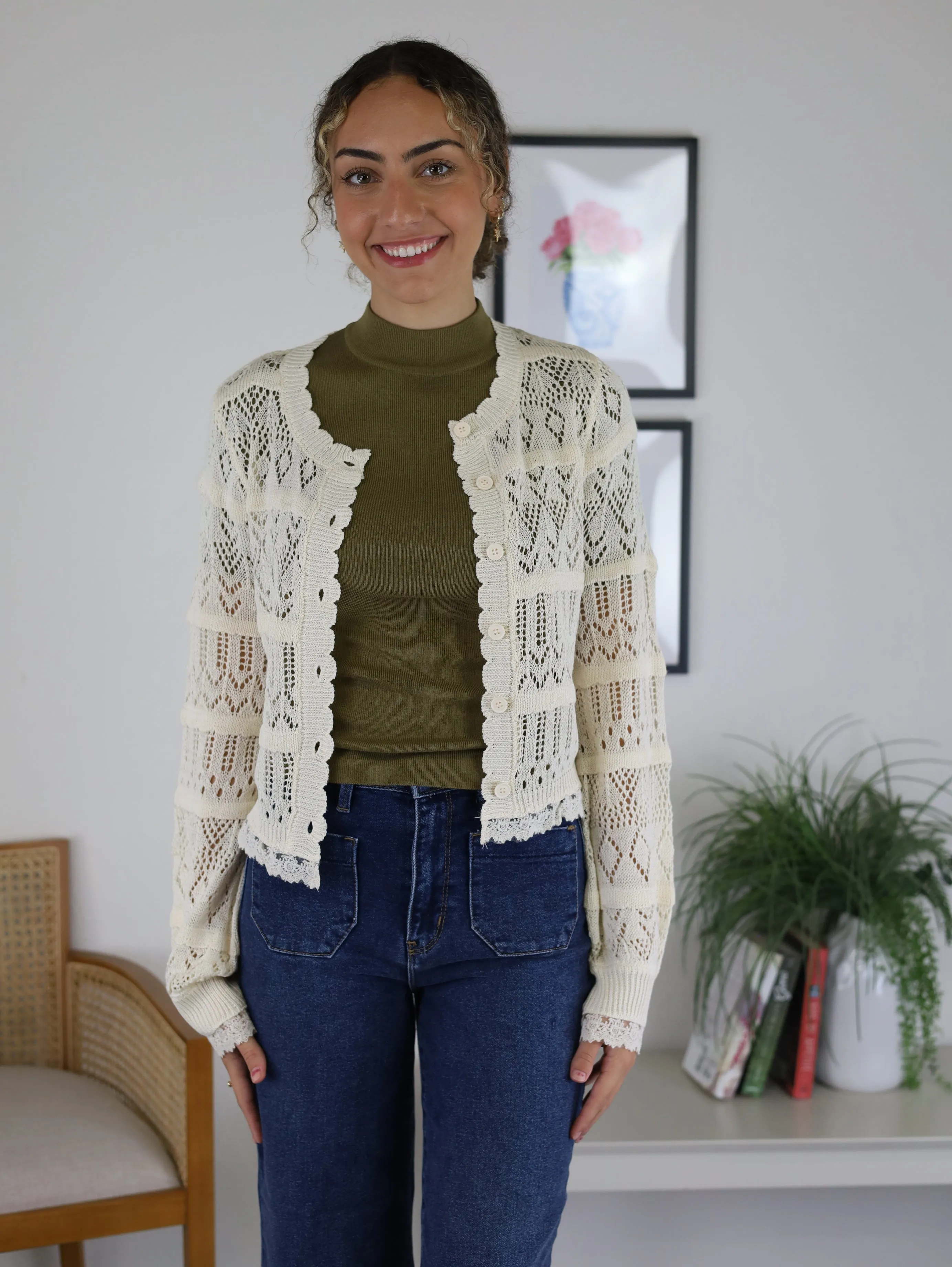 Brice Pointelle Cardigan