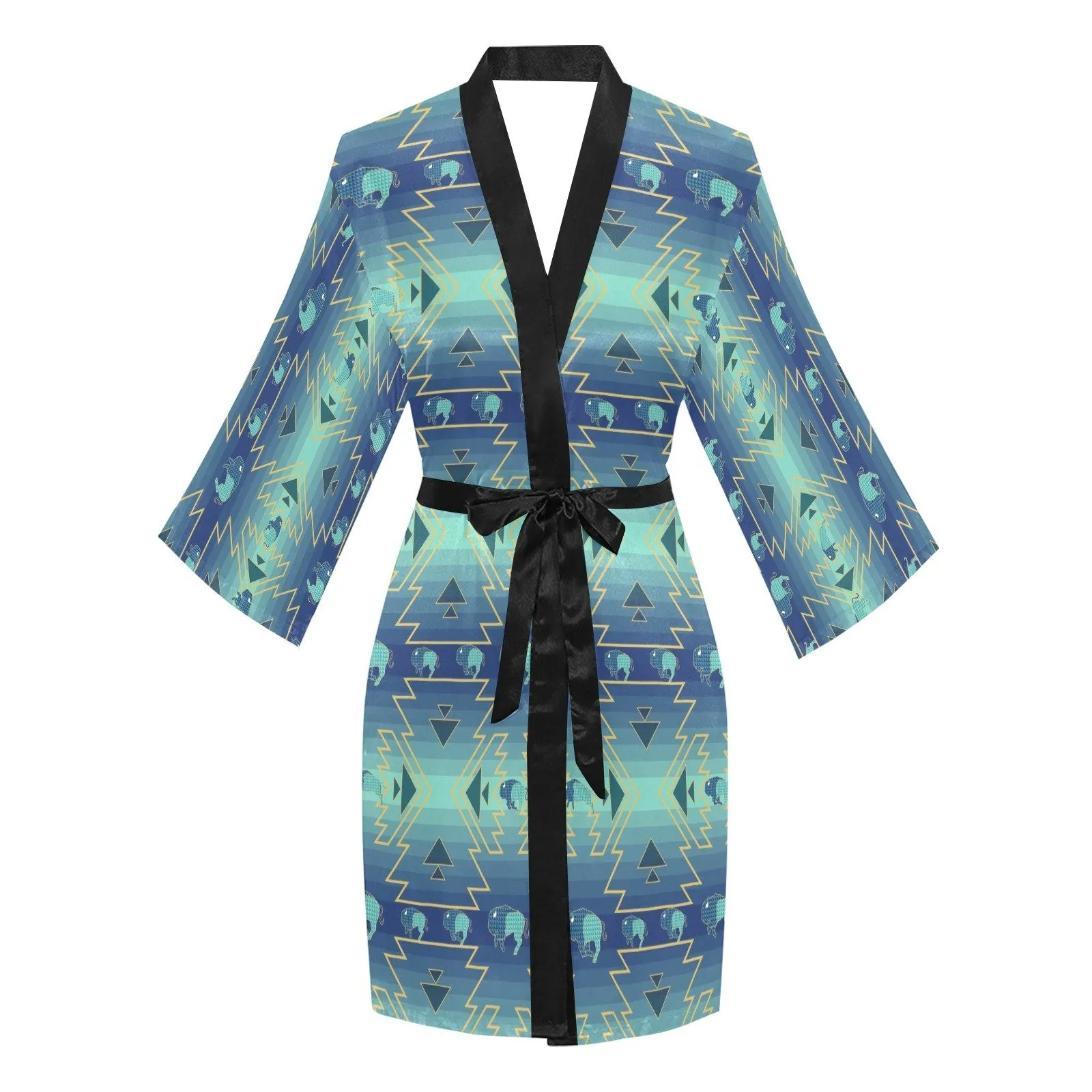 Buffalo Run Long Sleeve Satin Robe
