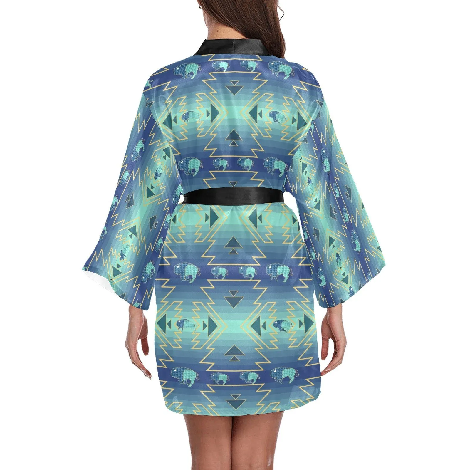 Buffalo Run Long Sleeve Satin Robe