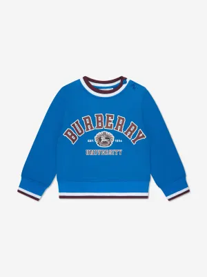 Burberry Baby Boys Mini College Sweatshirt in Blue