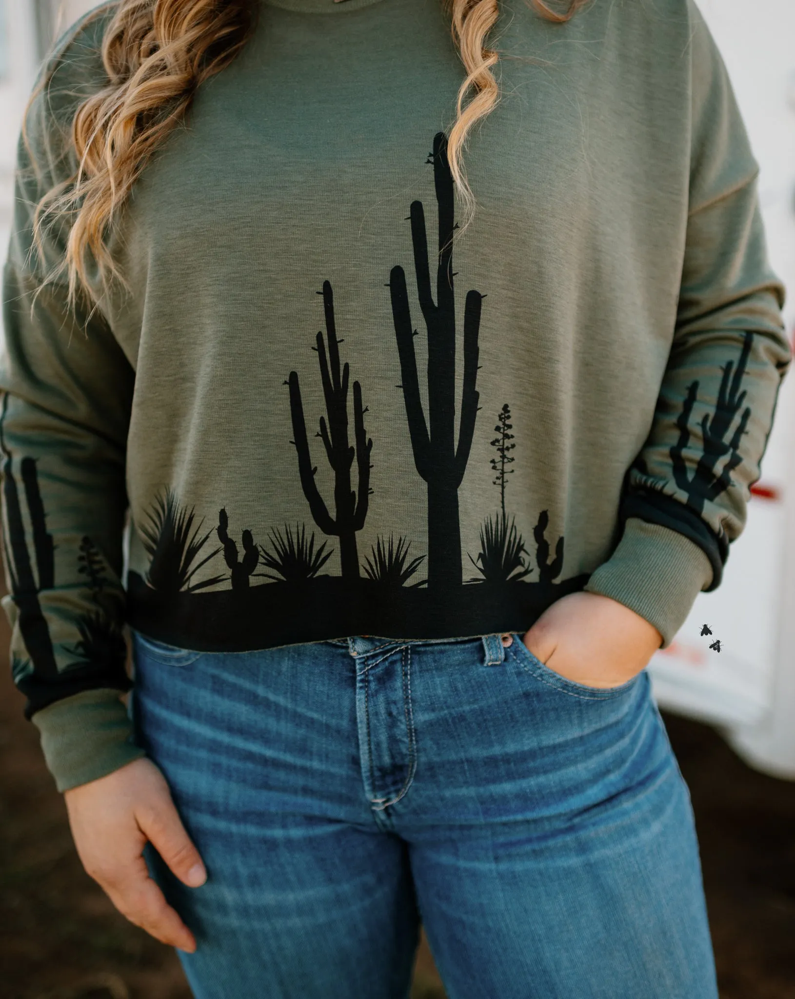 Cacti Crop Sweater
