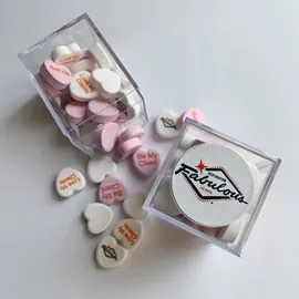 Candy Hearts Personalized Cubes (Min 12 Cubes)