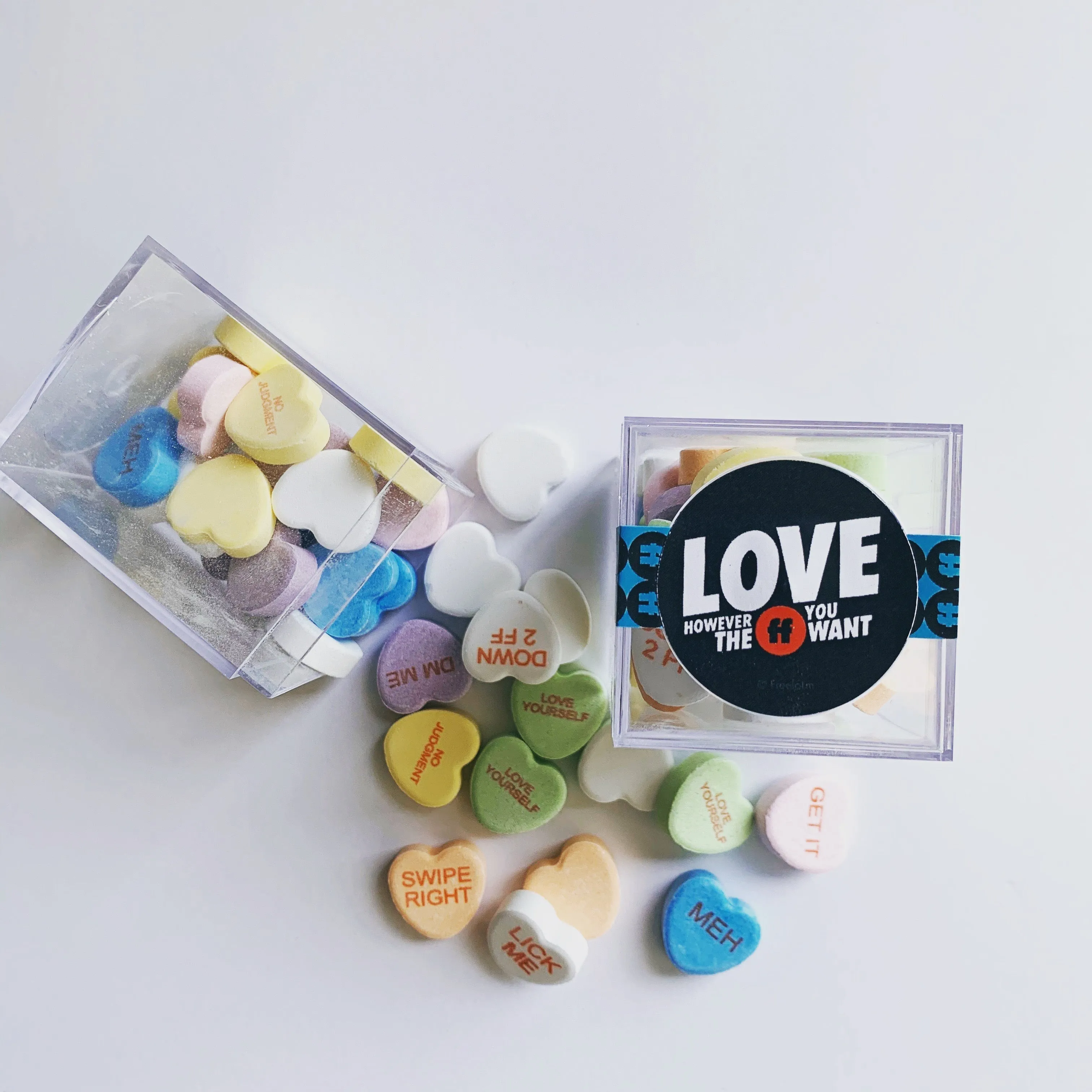 Candy Hearts Personalized Cubes (Min 12 Cubes)