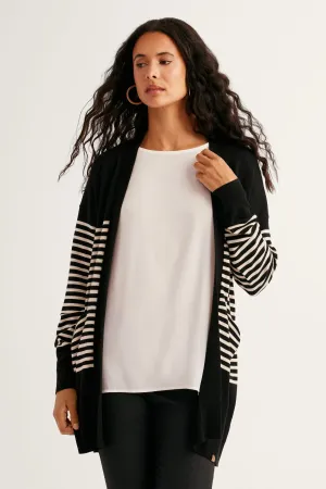 Cardigan en tricot à rayures - Femme