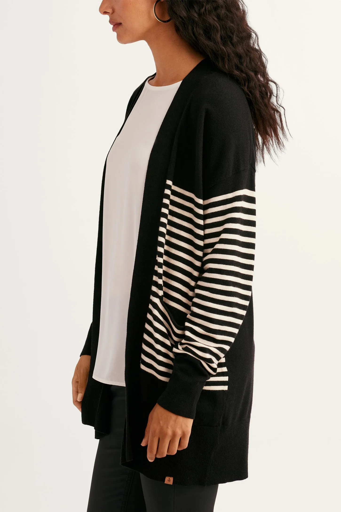 Cardigan en tricot à rayures - Femme