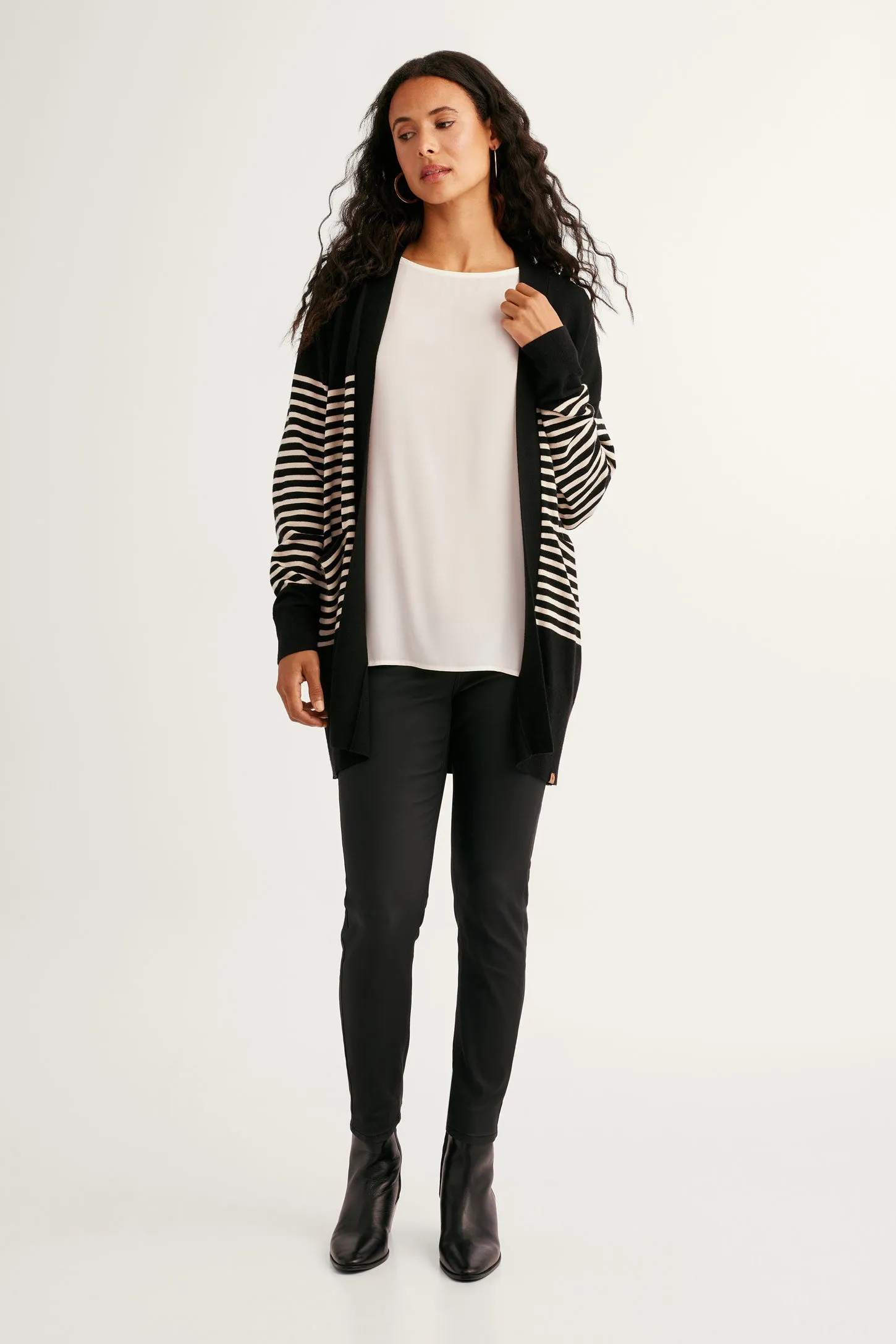 Cardigan en tricot à rayures - Femme