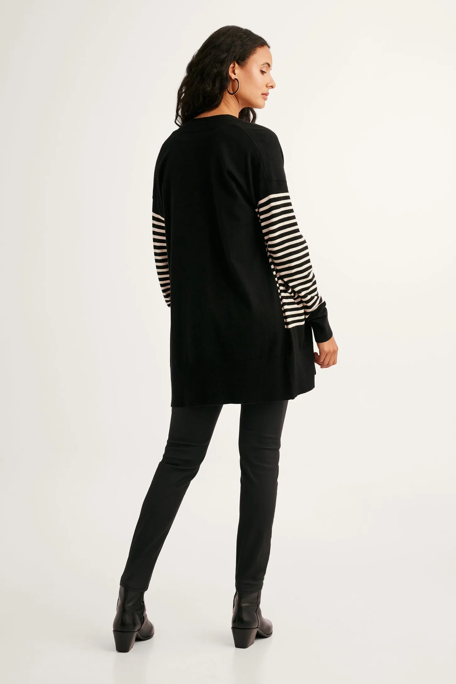 Cardigan en tricot à rayures - Femme