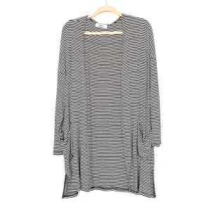 Carly Jean Black and White Striped Cardigan- Size S