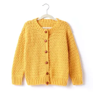 Caron Adult Crochet Crew Neck Cardigan