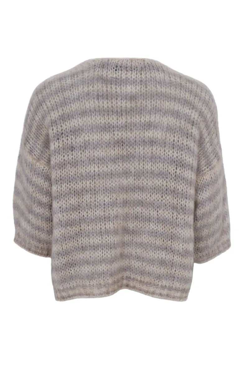 Casey Striped Cardigan | Natural | Strik fra Black Colour