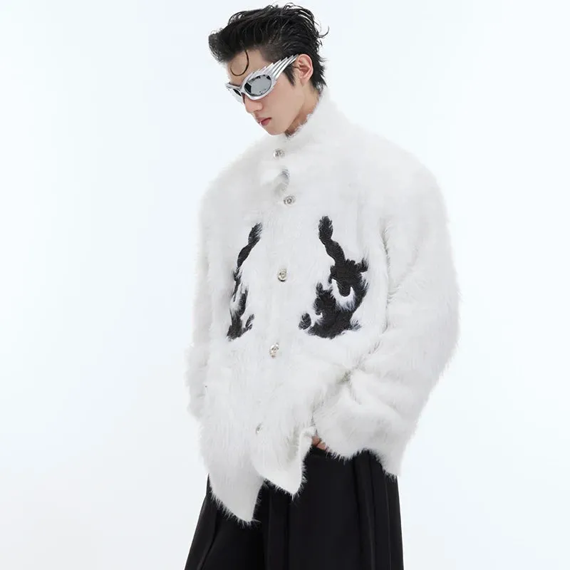 Casual Mink-like Hair Turtleneck Cardigan