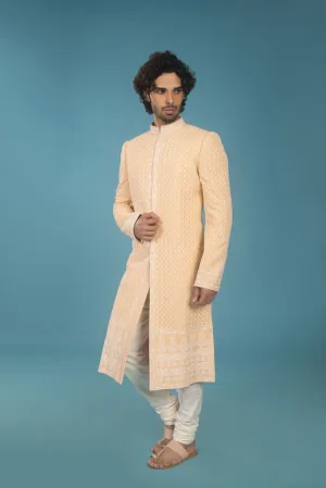Chikankari Sherwani - Laurel