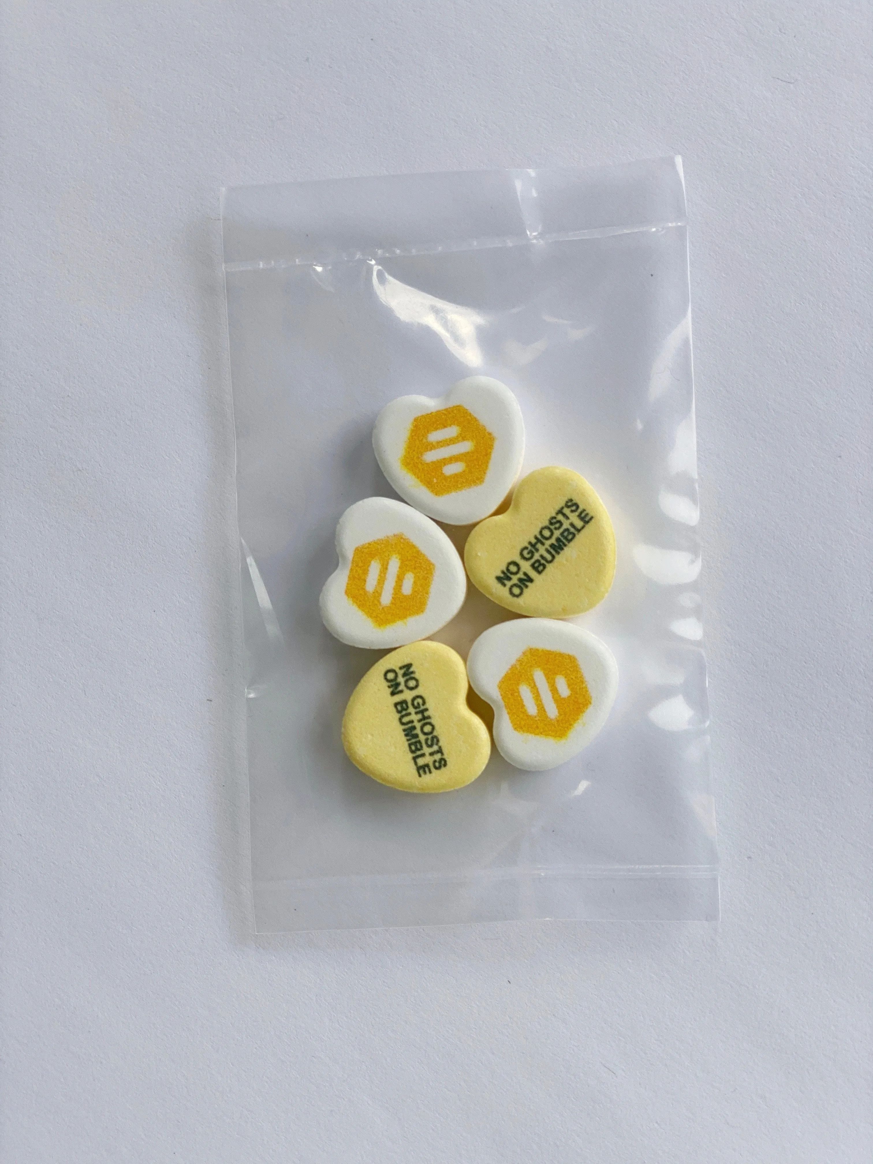 Custom Candy Hearts Personalized Bags - 5 Candies Per Bag (50 Bag Minimum)
