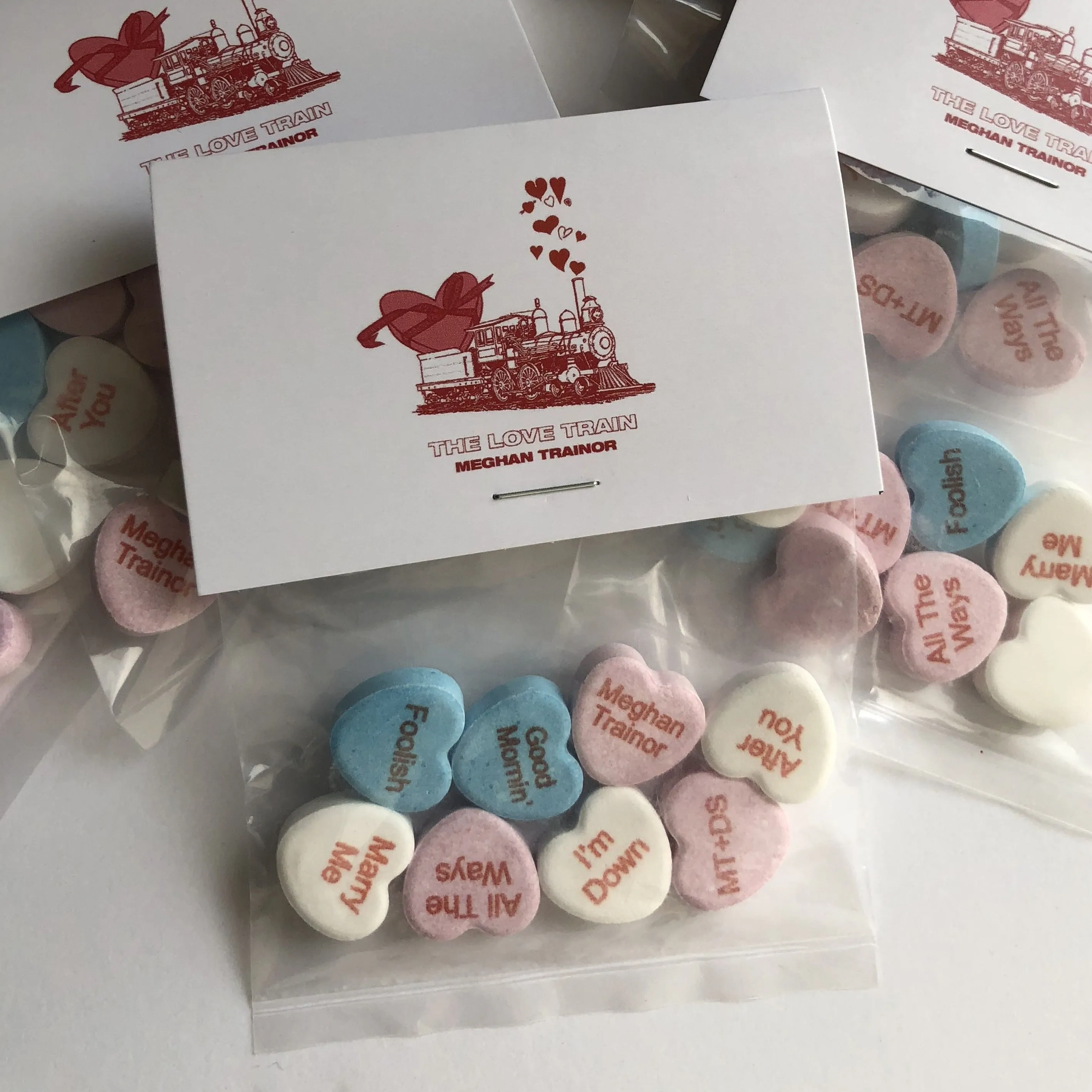 Custom Candy Hearts Personalized Bags - 8 Candies Per Bag (100 Bag Minimum)