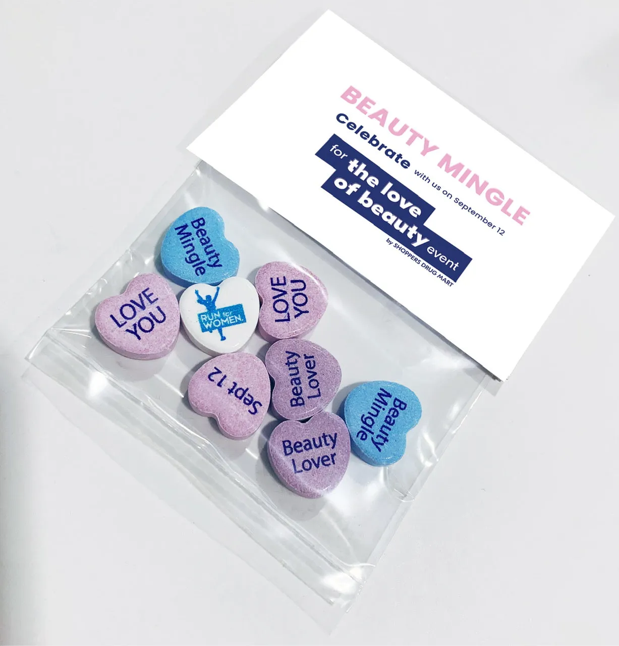 Custom Candy Hearts Personalized Bags - 8 Candies Per Bag (100 Bag Minimum)