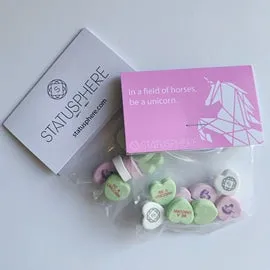 Custom Candy Hearts Personalized Bags - 8 Candies Per Bag (100 Bag Minimum)