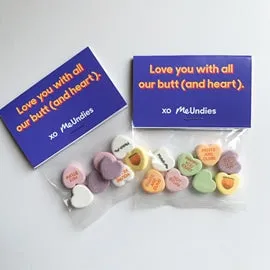 Custom Candy Hearts Personalized Bags - 8 Candies Per Bag (100 Bag Minimum)