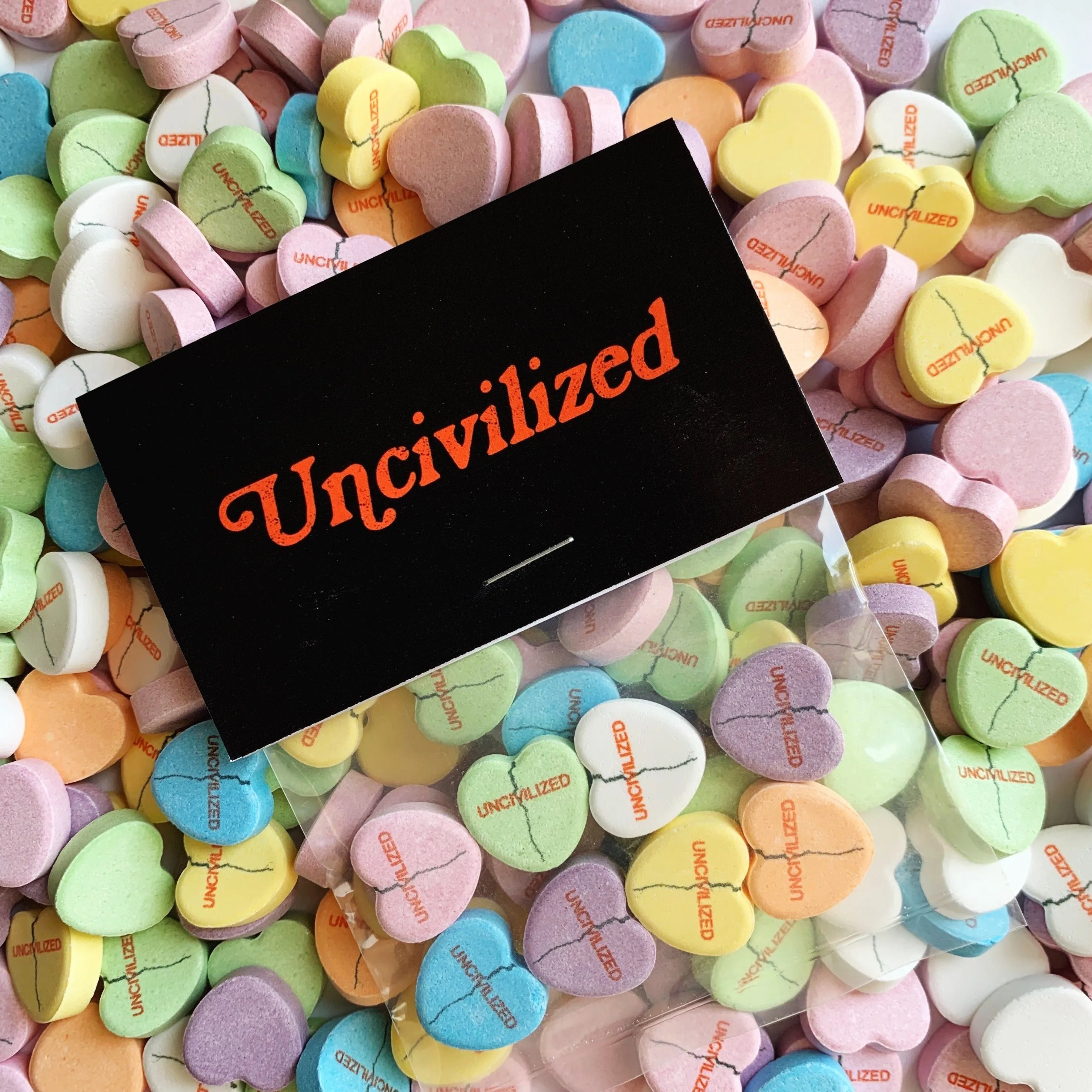 Custom Candy Hearts Personalized Bags - 8 Candies Per Bag (100 Bag Minimum)