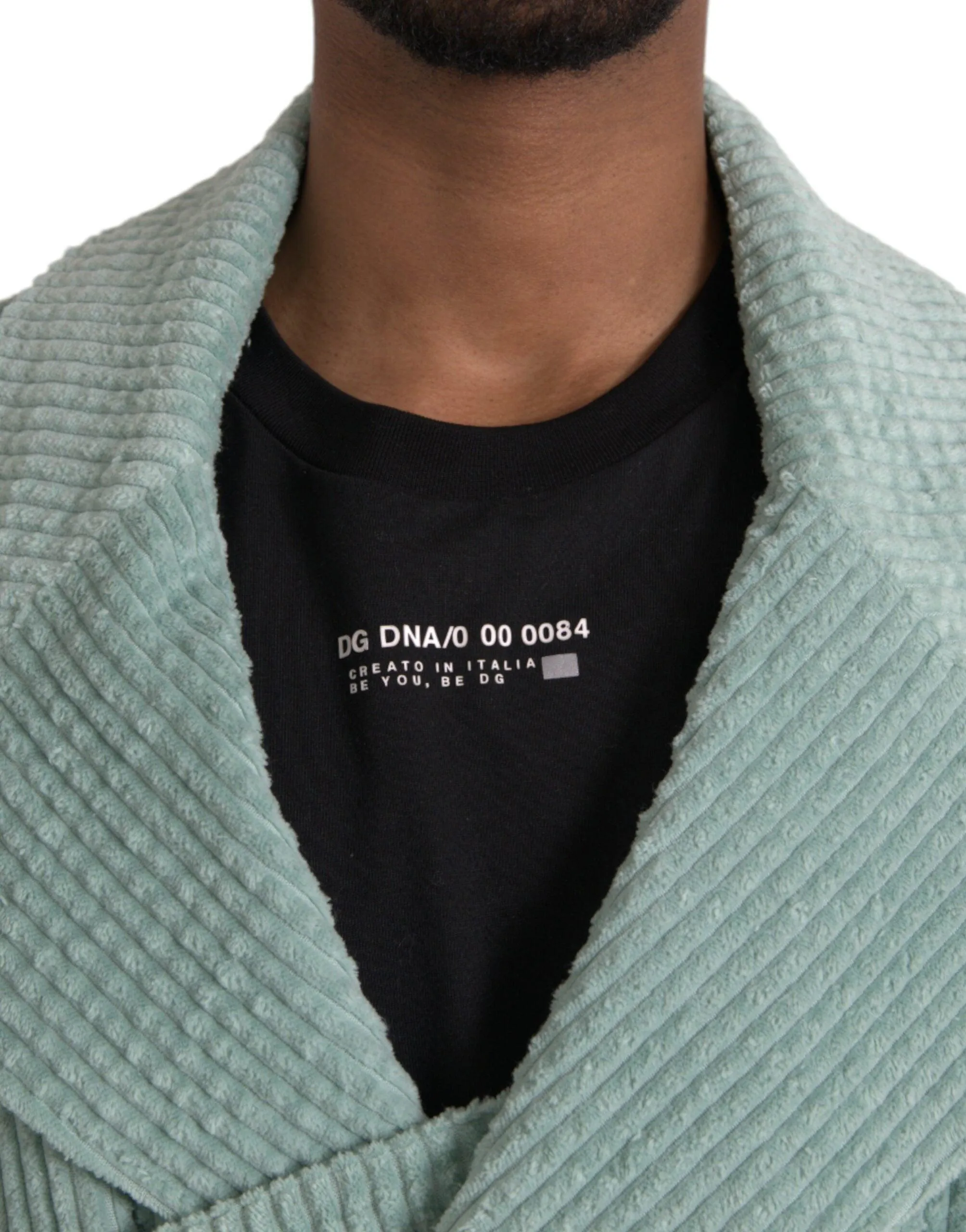 Dolce & Gabbana Blue Double Breasted Corduroy Jacket