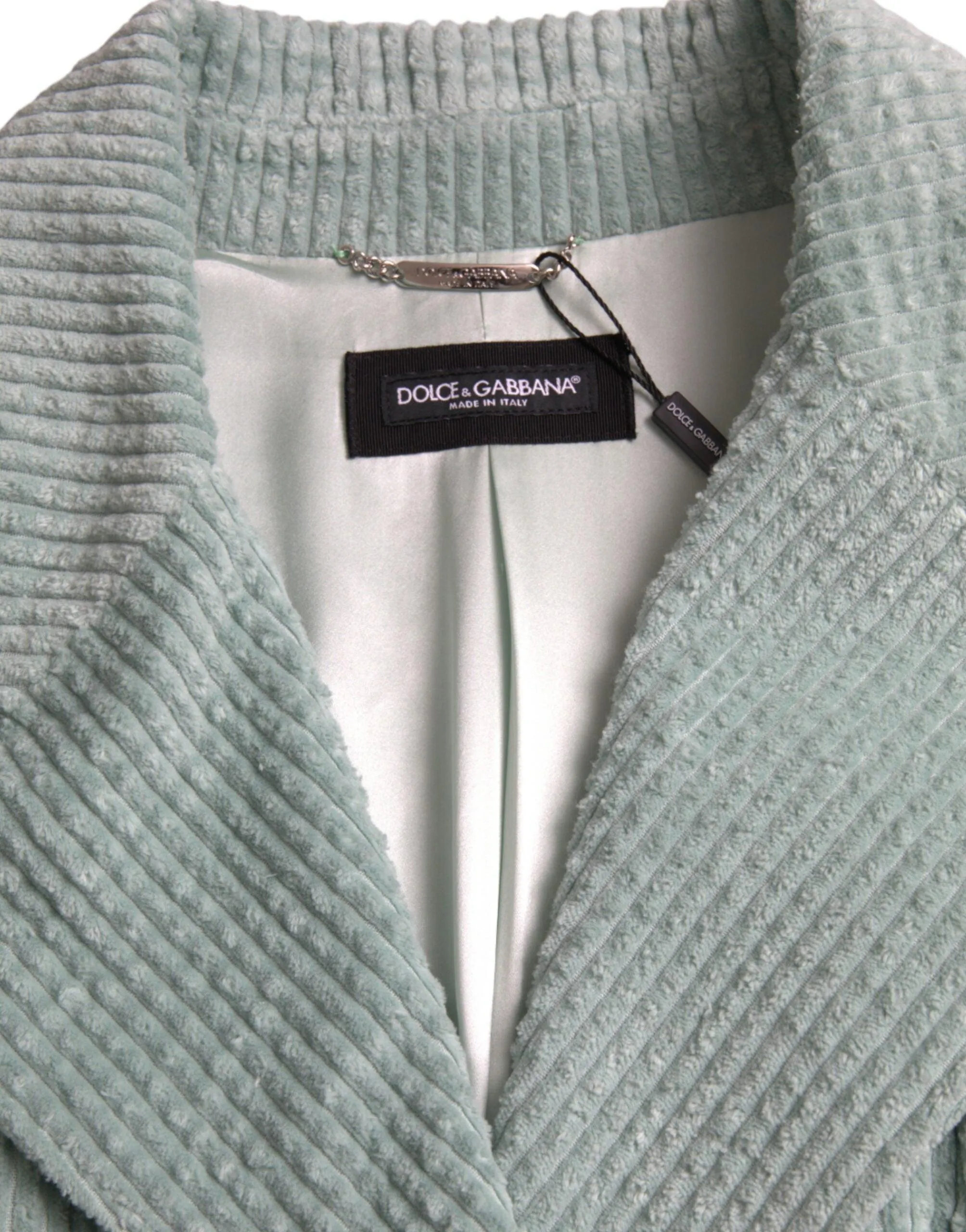 Dolce & Gabbana Blue Double Breasted Corduroy Jacket