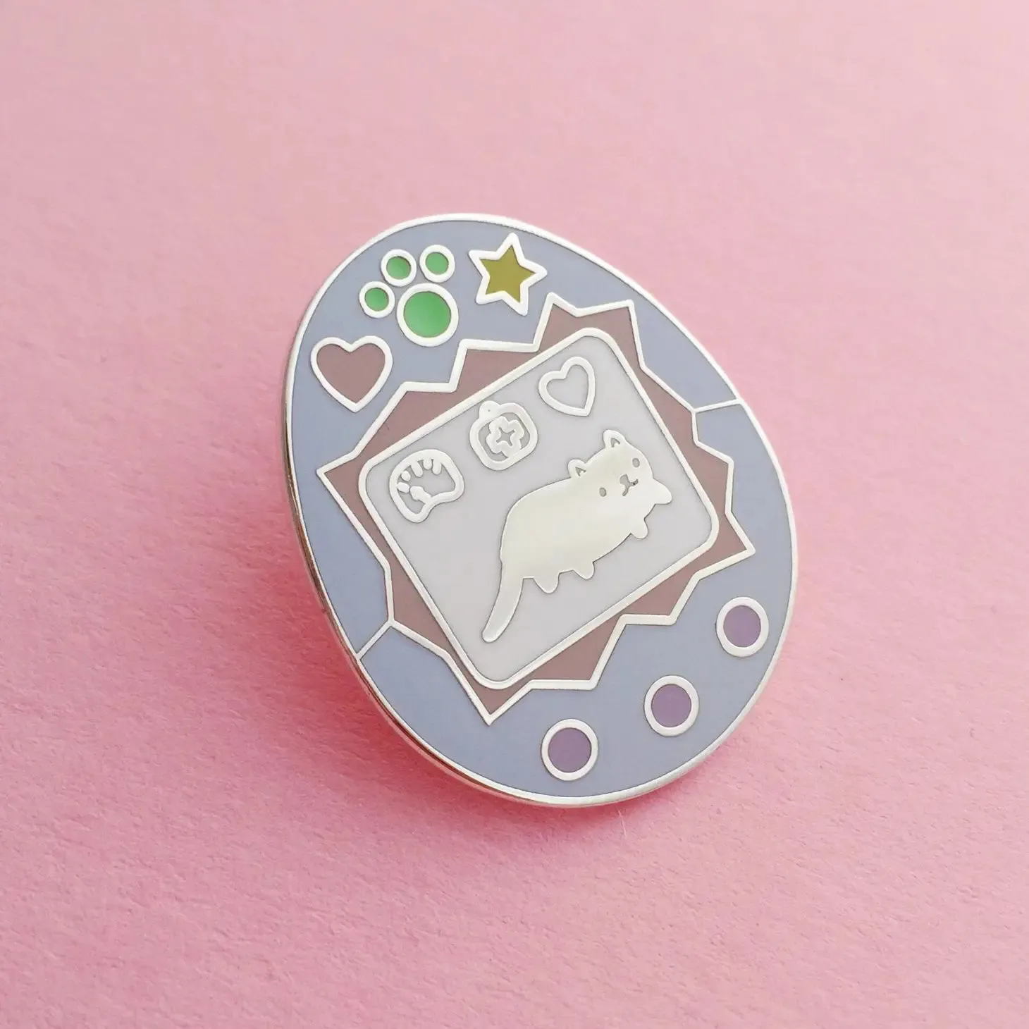 Enamel Pin: Pastel Cat Virtual Pet