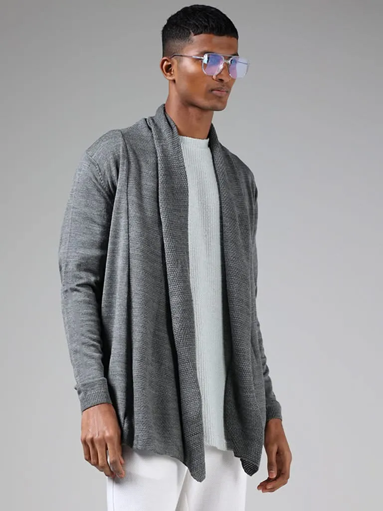 ETA Dark Grey Melange Slim-Fit Cardigan