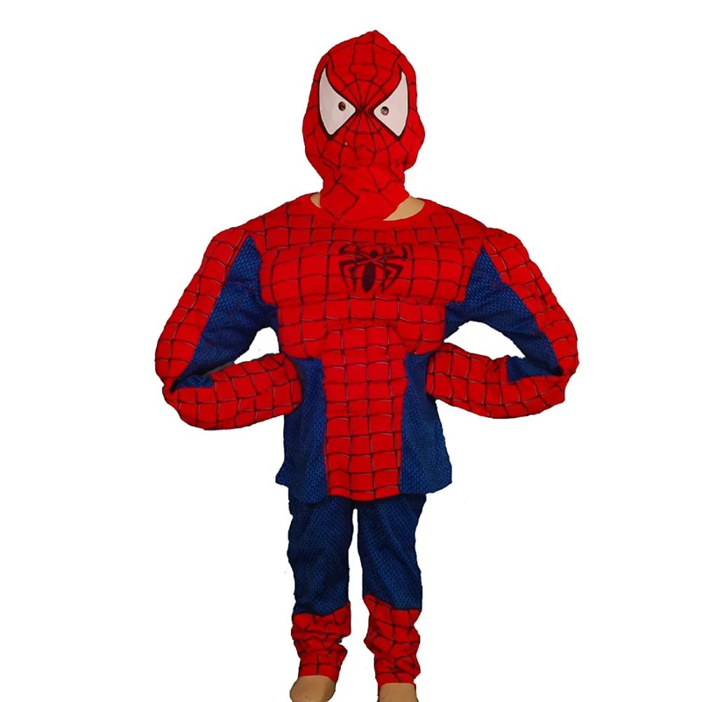 FC005B - Spider Superhero Costume with Muscle and Mask for Toddler & Kids Boys