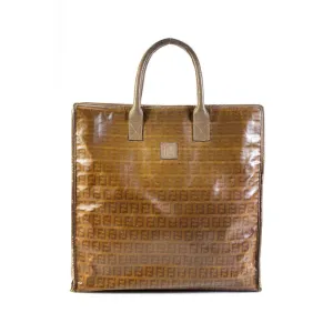 Fendi vintage brown Zucchino print tote