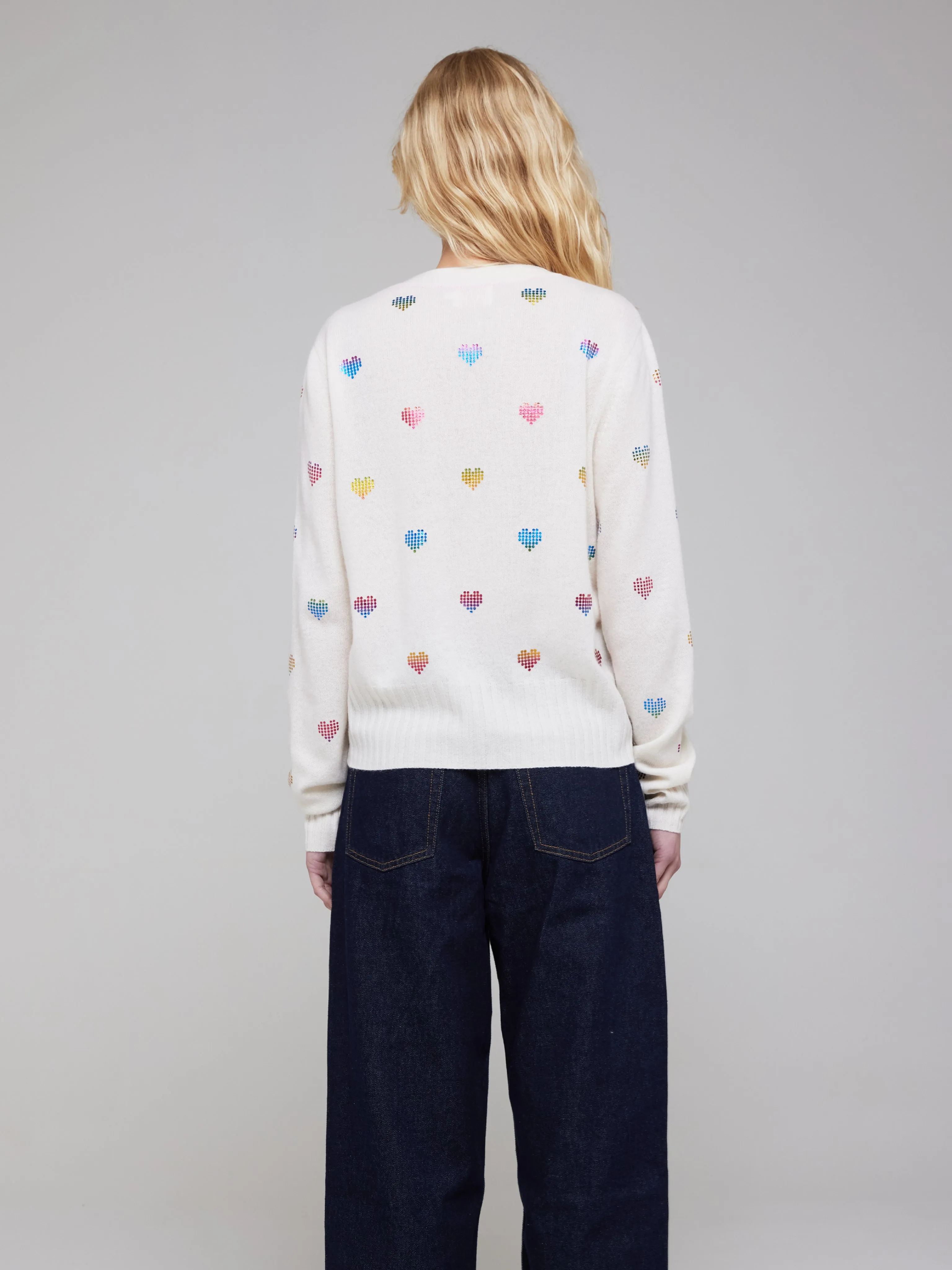 Foil Heart Cashmere Cardigan