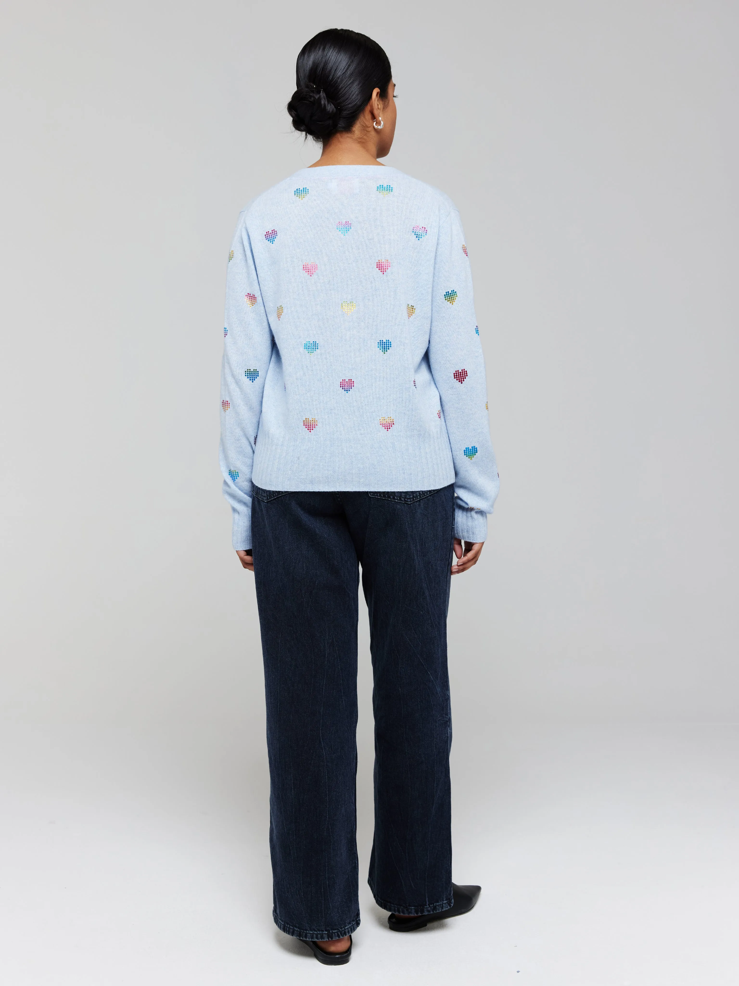 Foil Heart Cashmere Cardigan
