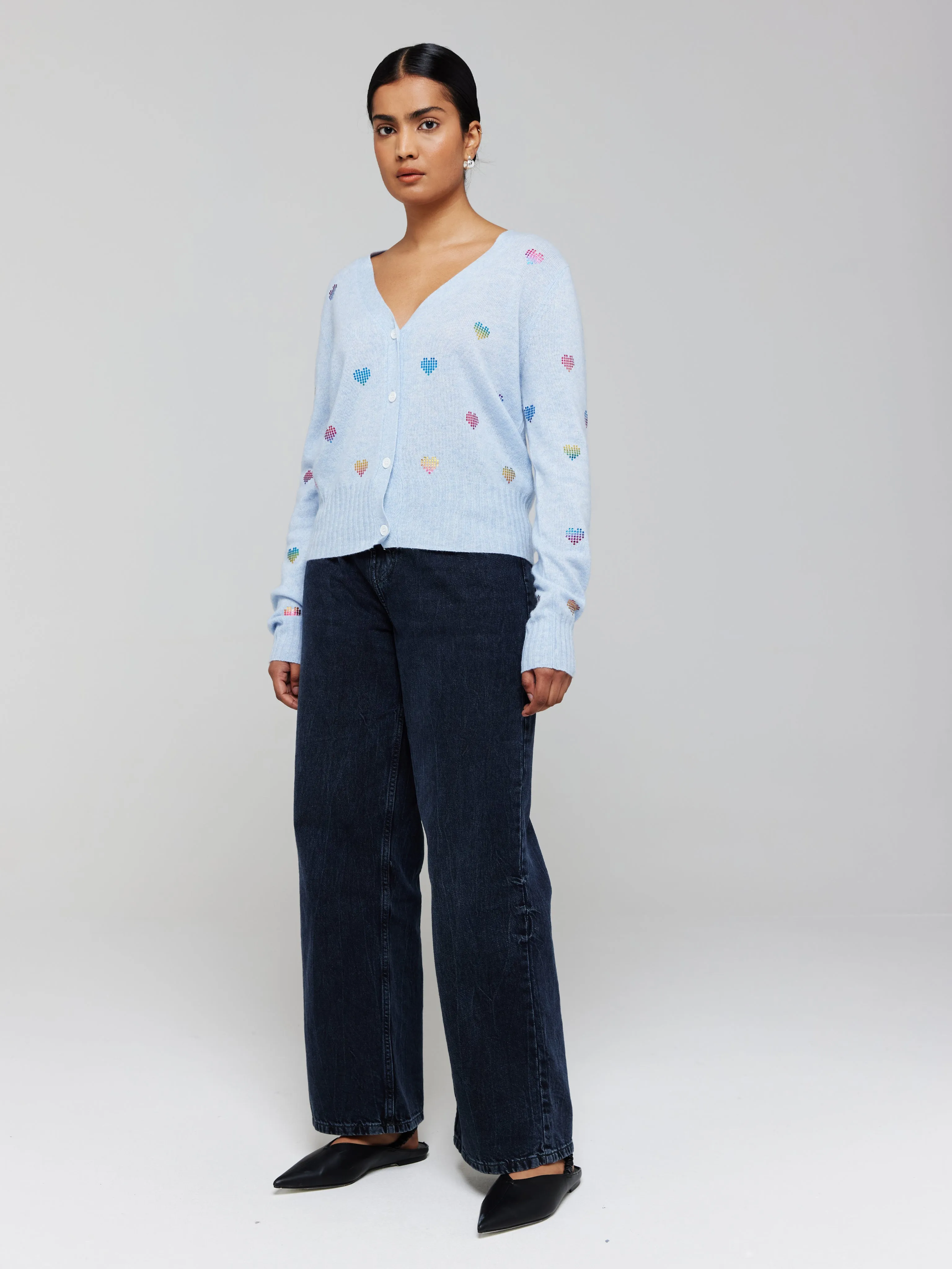 Foil Heart Cashmere Cardigan