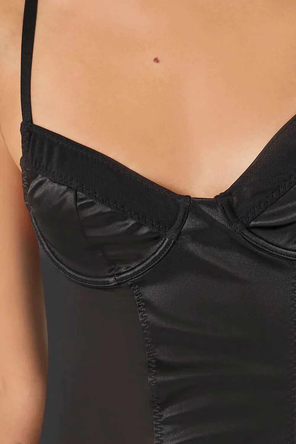 Forever 21 Mesh Lingerie Slip Dress, Black
