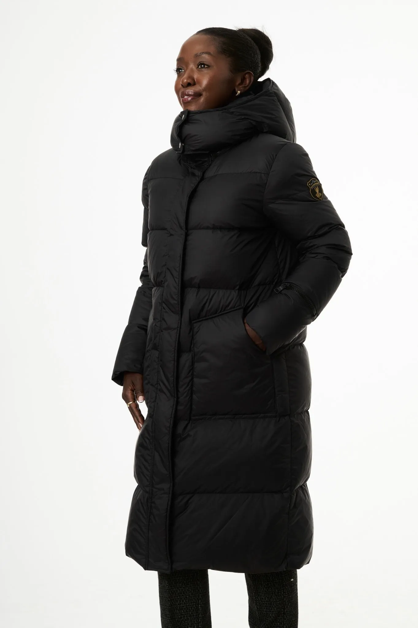 Fria Long Down Coat | Black