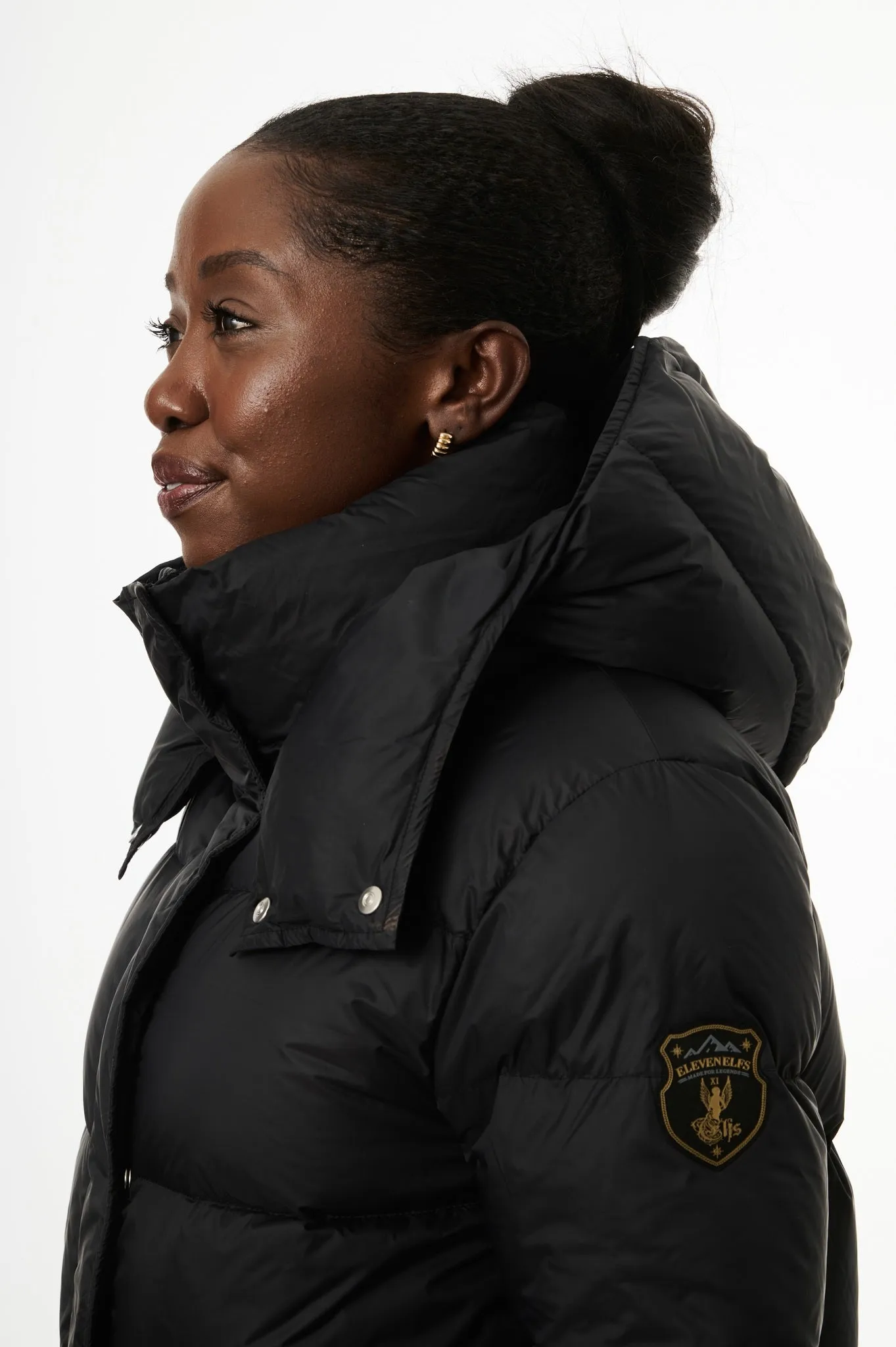 Fria Long Down Coat | Black
