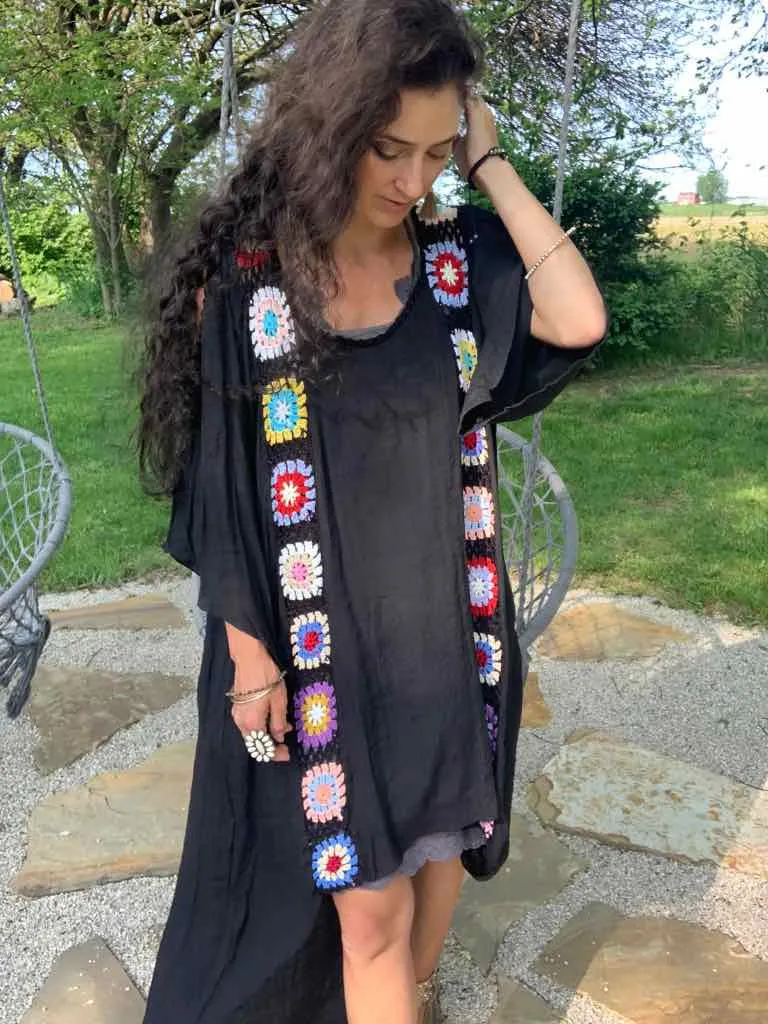Granny Square High Low Hem Dress