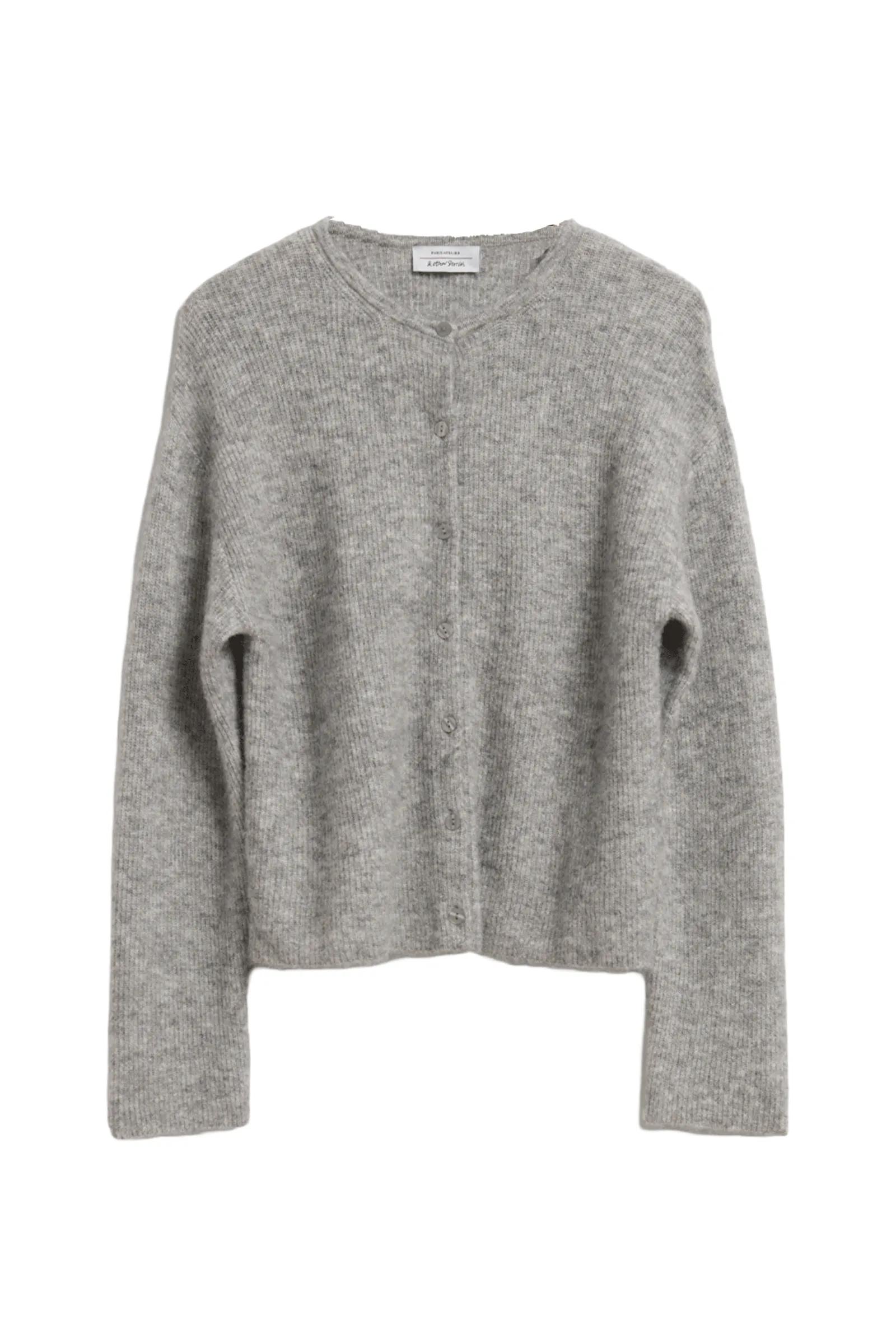 Grey Melange Knitted Cardigan