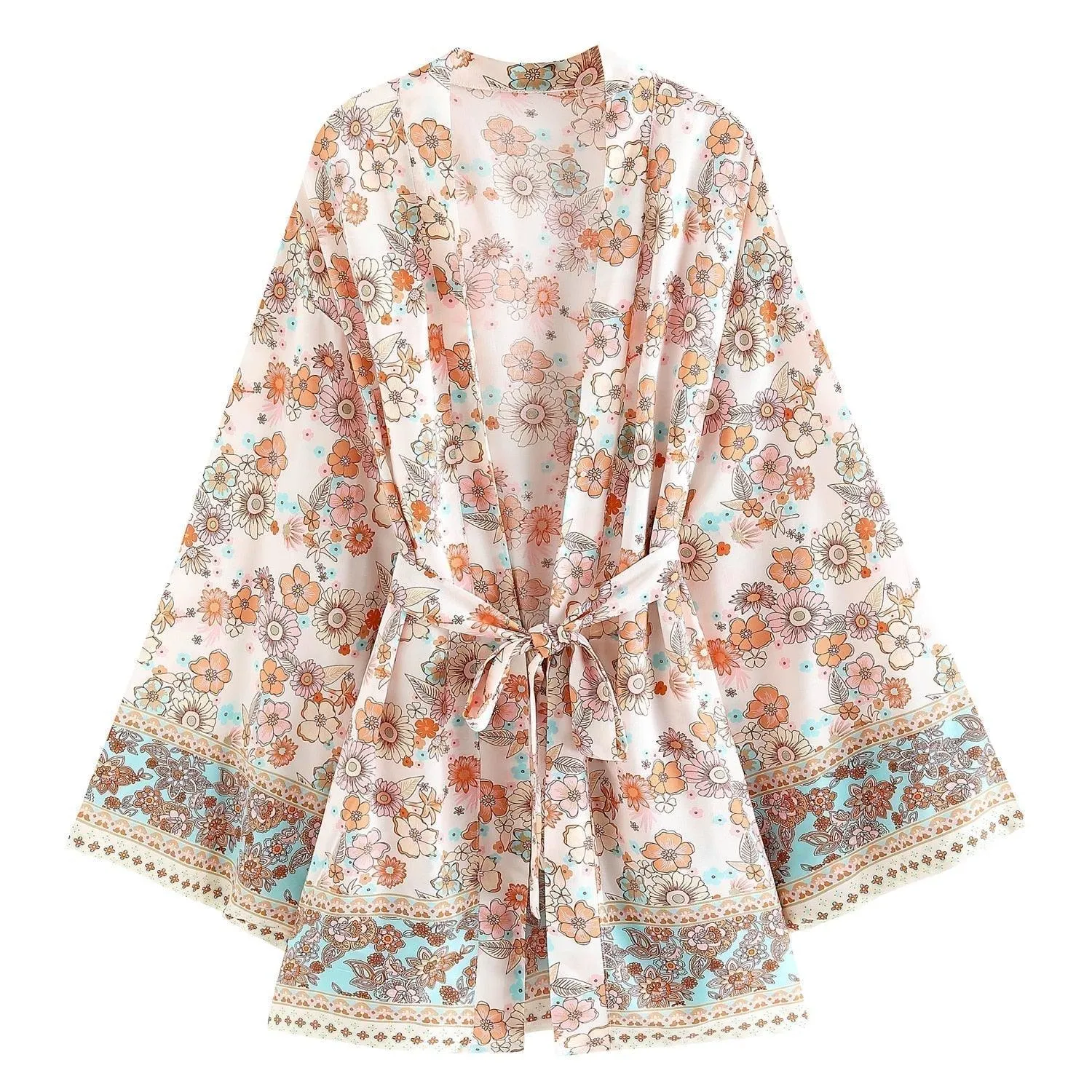 Handmade Bohemian Kimono, Bohemian Short Kimono, Beach Cover Up Kimono, Vintage Bohemian Kimono, Beach Dress Kimono, Boho Short Kimono